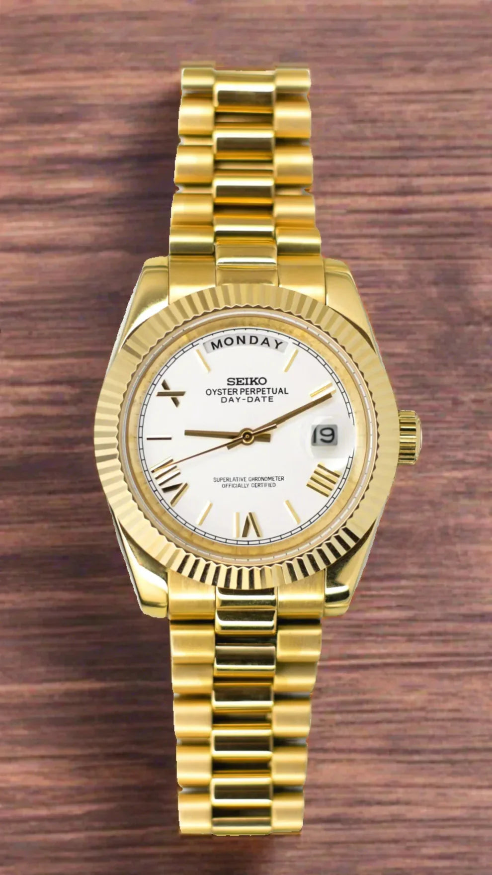 SEIKDATE GOLD WHITE MOD