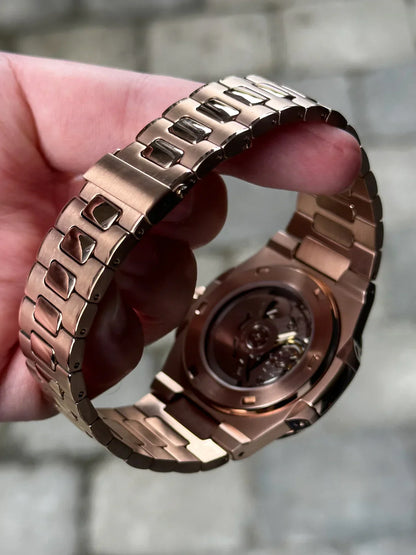 NAUTIKO MOD ROSE GOLD ( BLACK DIAL OPEN HEART )