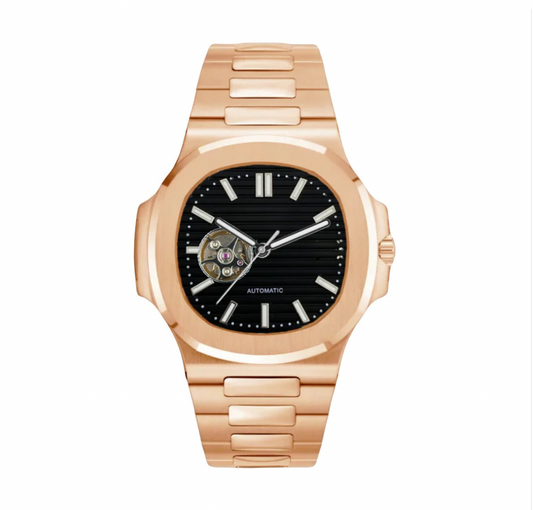 NAUTIKO MOD ROSE GOLD ( BLACK DIAL OPEN HEART )